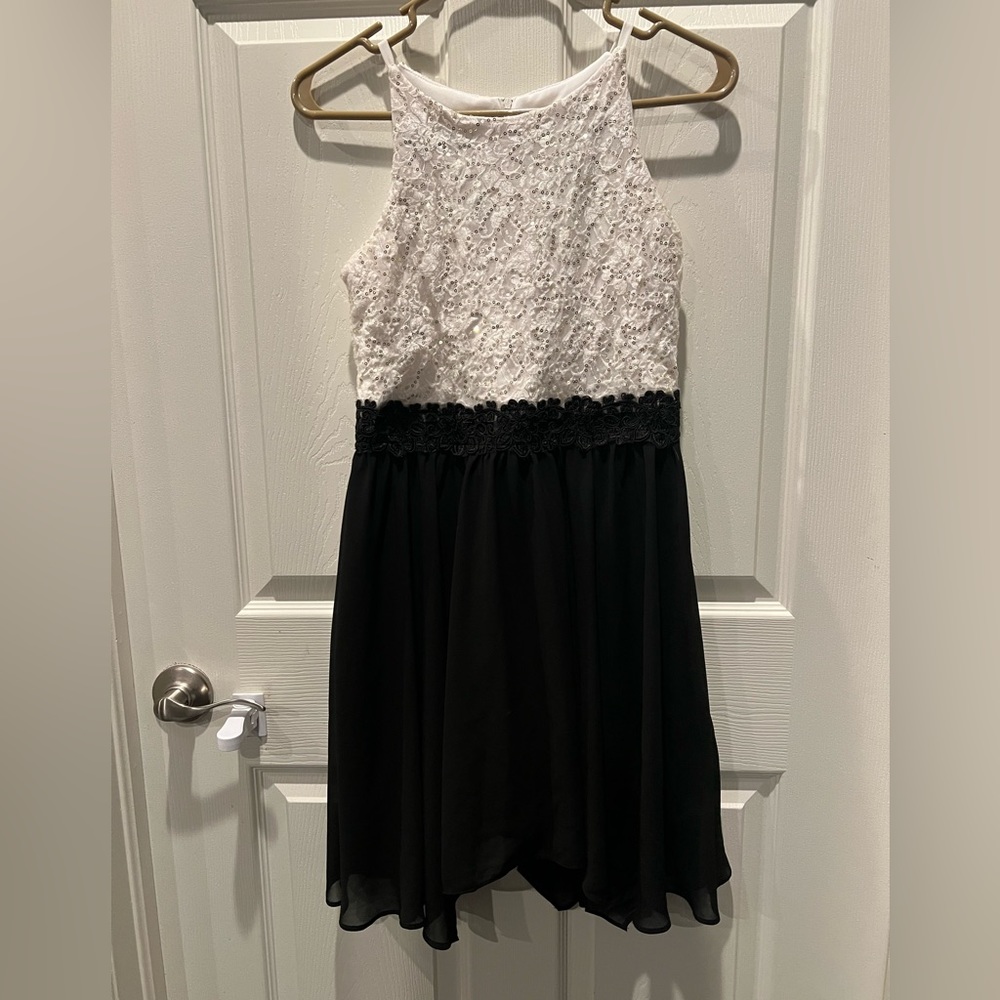 BCX Big Girls Contrast Sequin Lace Dress - Size 16